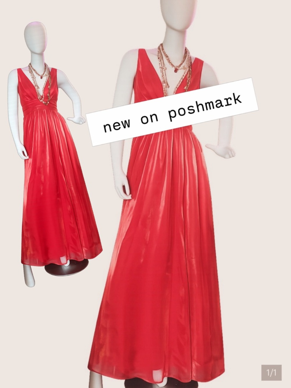 Elegant Red V-Neck Sleeveless Maxi Dress